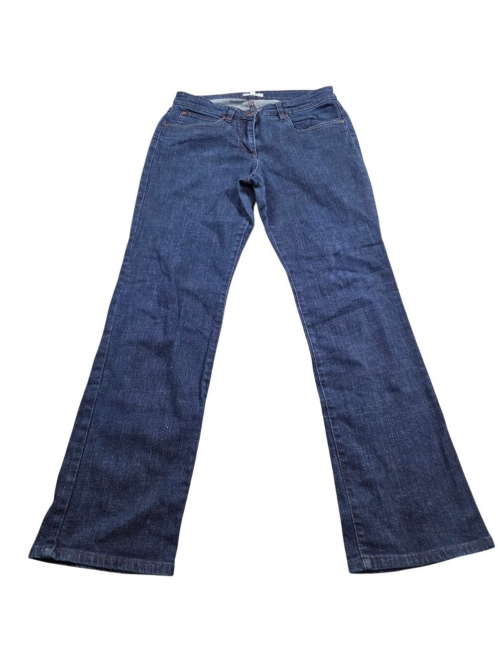 Eileen Fisher Jeans Womens 8P Petite Straight Leg Dark Wash Blue Denim